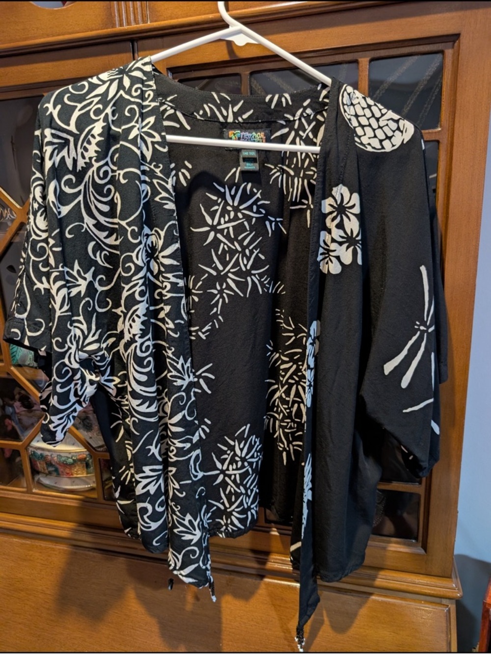 Tantrums Black and White Floral Swim Cardigan
